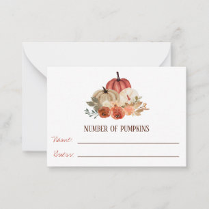Carte De Correspondance Fall in Love, Baby shower Floral Citrouille