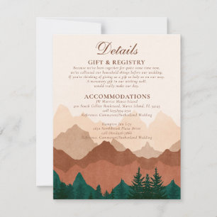 Carte De Correspondance Fall Mountain Terracotta Forest Détails du Mariage