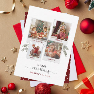 Carte De Correspondance Famille Collage de photos de Noël Budget