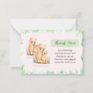 Carte De Correspondance Famille de Lama Mignonne Amour Merci