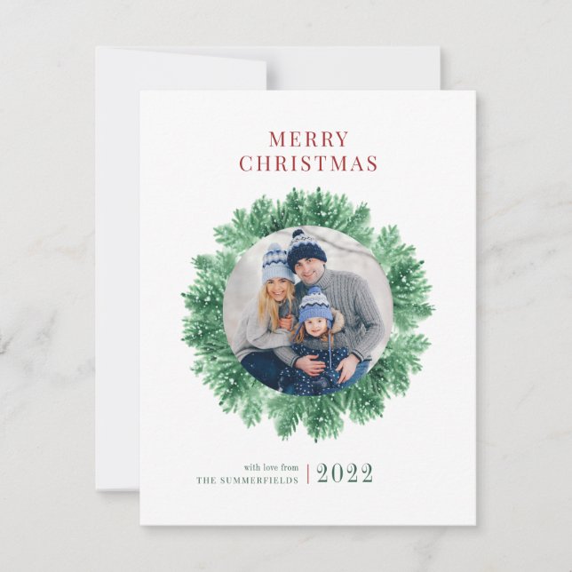 Carte De Correspondance Famille Photo Noël Fête Personnalisée (Devant)