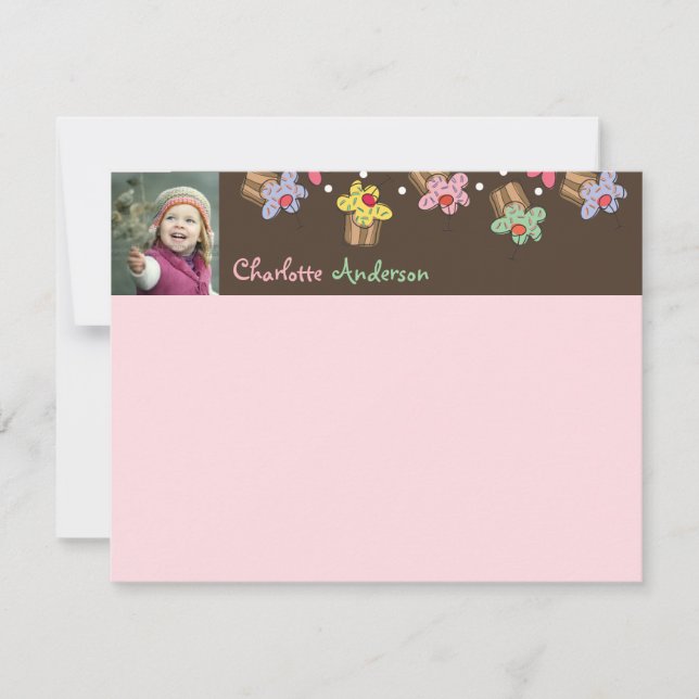 Carte De Correspondance fatfatifatit Sweet Cherry Cupcakes Merci Note (Devant)