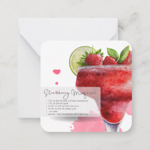 Carte De Correspondance Faux Champaign & Strawberry Daiquiri Party Favoris