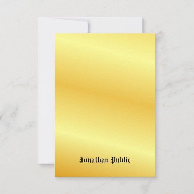 Carte De Correspondance Faux Gold manuscrit Monogramme personnalisé (Devant)