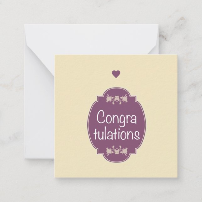 Carte De Correspondance Félicitations (Devant)