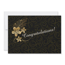 Félicitations mariage ou anniversaire Gold Flower