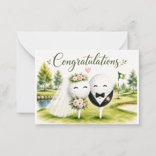 Carte De Correspondance Félicitations pour le mariage de golfeur
