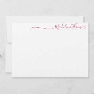 Carte De Correspondance Feminine moderne Blush Pink Script Nom de calligra