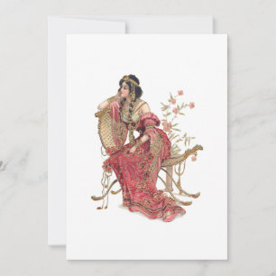 Carte De Correspondance Femme Art Nouveau Exotique en Costume Orné
