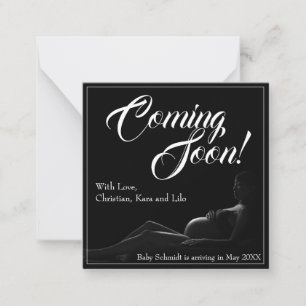 Carte De Correspondance Femme enceinte - Bientôt, Annonce de bébé