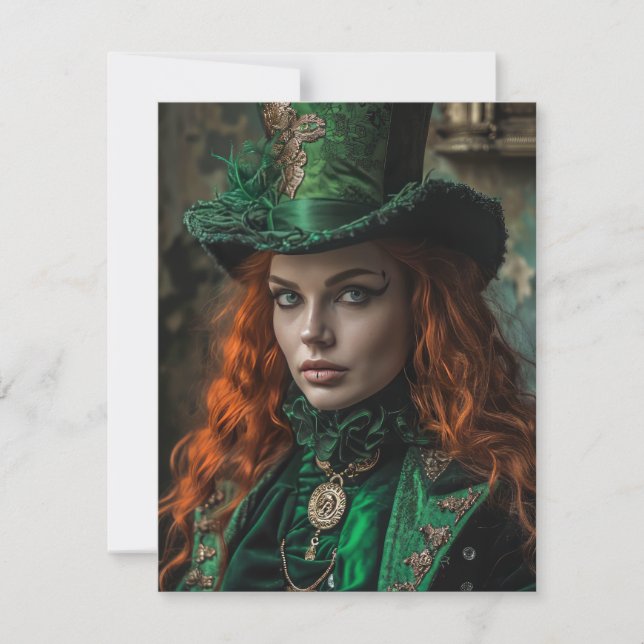 Carte De Correspondance Femme gothique de la Saint-Patrick (Devant)