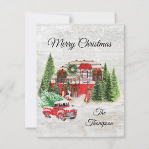 Carte De Correspondance Ferme rustique camion rouge calligraphie mignonne 