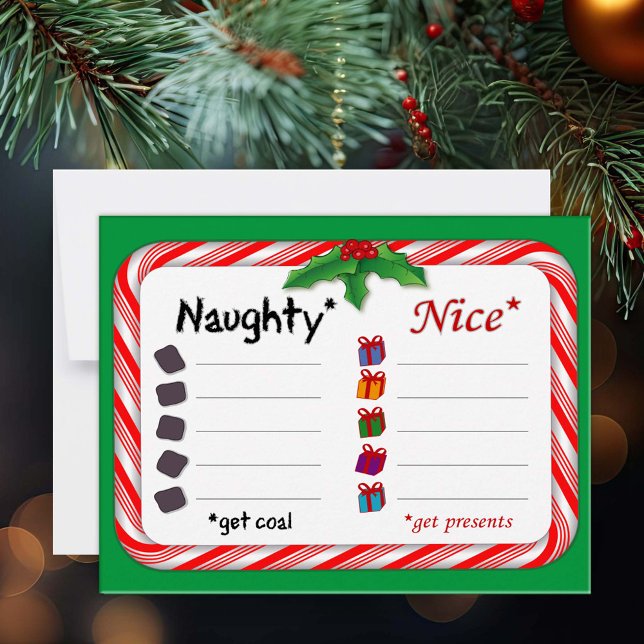 Carte De Correspondance Fête avec la Naughty ou Nice 4,25" x 5,5" (Naughty and Nice Party
Bring your Christmas Stocking. We'll supply the presents and coal. )
