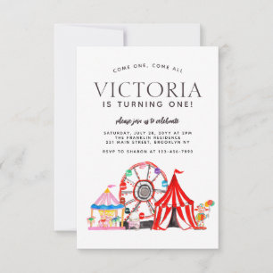 Carte De Correspondance Fête d'anniversaire de cirque de carnaval à budget