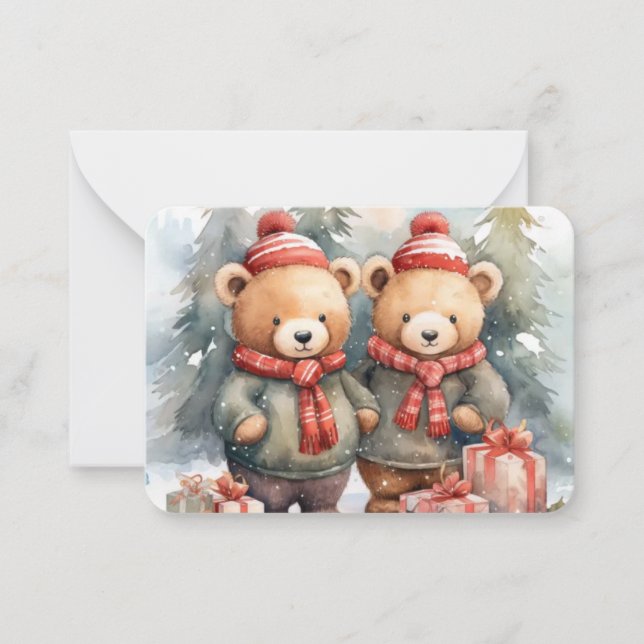 Carte De Correspondance Fête de la pelouse : Ours douillets (Devant)