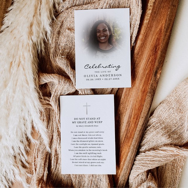 Carte De Correspondance Fête de la vie Photo Funeral Prayer Card (Créateur téléchargé)