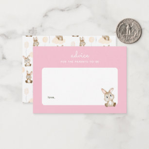 Carte De Correspondance Fête de Naissance de Lapin Bébé Rose Conseils de P