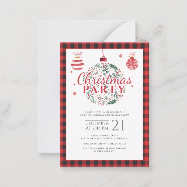 Carte De Correspondance Fête de Noël Russe Plaid (Devant)