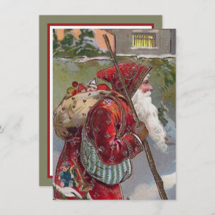 Carte De Correspondance fête vintage Noël Père Noël ajouter un sentiment