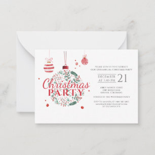 Carte De Correspondance Fêtes de Noël Fête rouge et verte