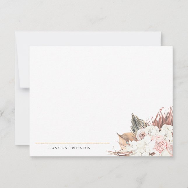 Carte De Correspondance Feuillage de palme séché Nom complet ou nom du cou (Devant)