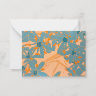 Carte De Correspondance Feuille Contemporaine Design Pêche
