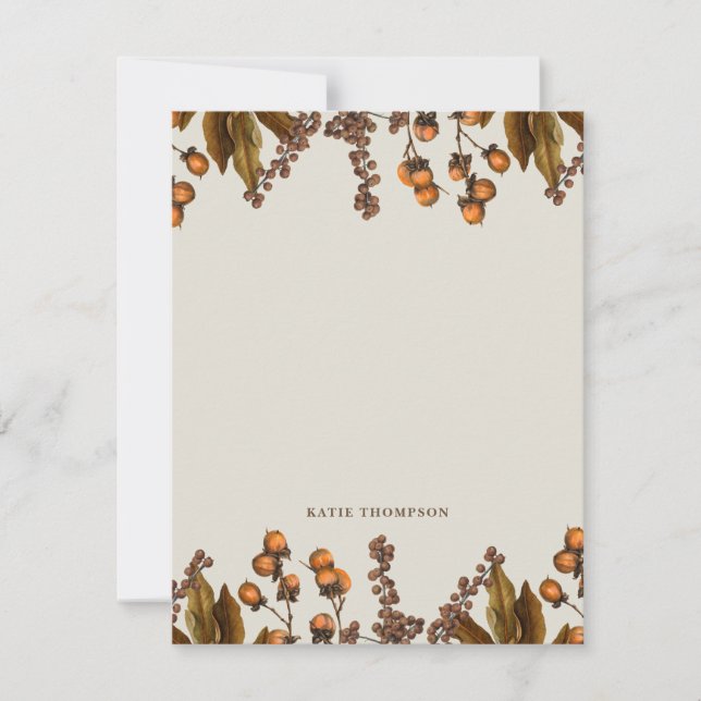 Carte De Correspondance Feuilles de feuillage à l'aquarelle d'automne  (Devant)
