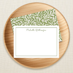Carte De Correspondance Feuilles de saule vert vintage