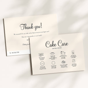 Carte De Correspondance Fiche d'instruction sur le soin des gâteaux de bou