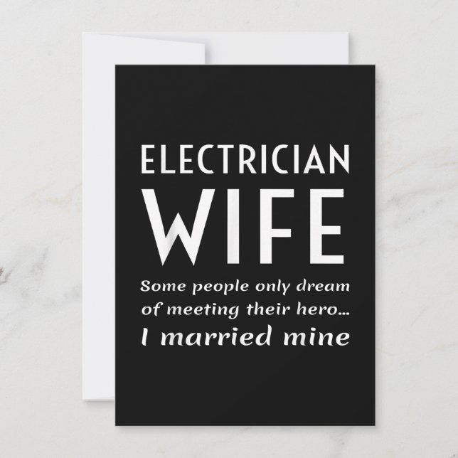 Carte De Correspondance Fière Épouse Électricienne D'Une Citation Électric (Devant)