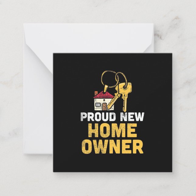 Carte De Correspondance Fière propriétaire d'une nouvelle maison (Devant)