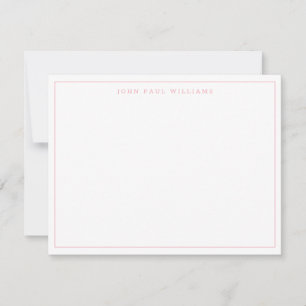 Carte De Correspondance Fille rose clair moderne Professionnel mince front