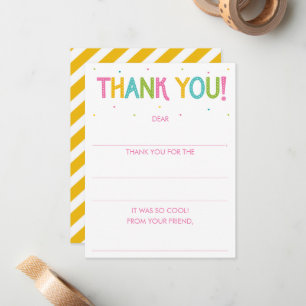 Carte De Correspondance Filles Arc-En-Ciel Remplir Dans Le Vide Merci Rema