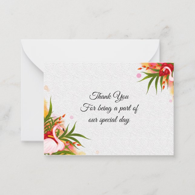 Carte De Correspondance Flamant rose En Été (Devant)