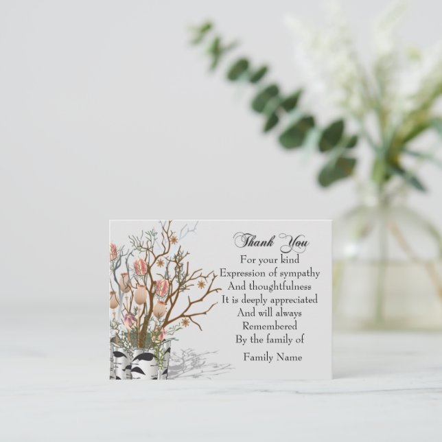 Carte De Correspondance Fleur Dans Le Merci Pot (Debout devant)