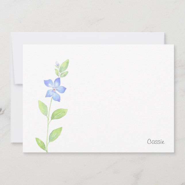 Carte De Correspondance Fleur de bordure de l'aquarelle (Devant)