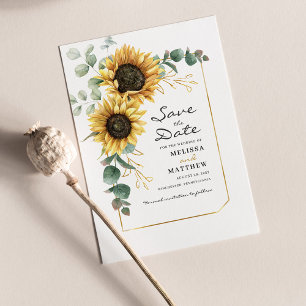 Carte De Correspondance Fleur de Soleil Florale Eucalyptus Vert Économisez