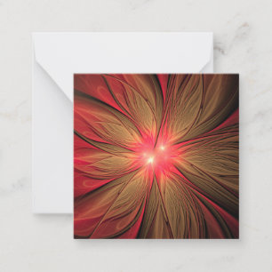 Carte De Correspondance Fleur fractale de fansy rouge
