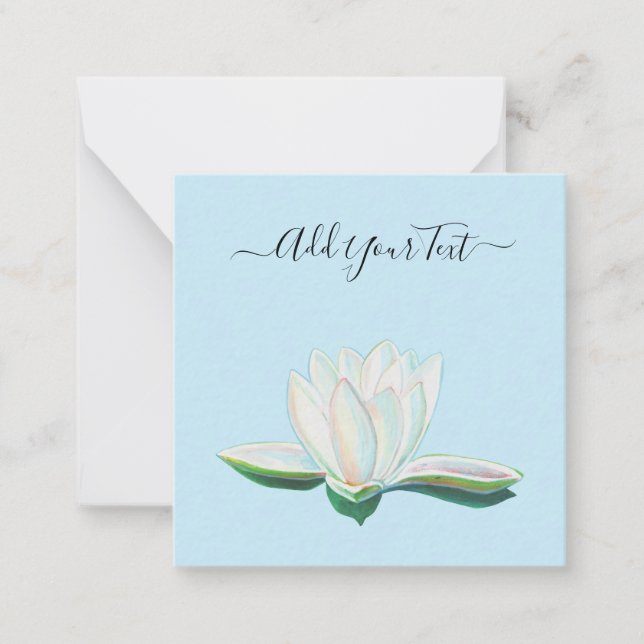 Carte De Correspondance Fleur Lotus Blanche Lumineuse Personnalisable (Devant)