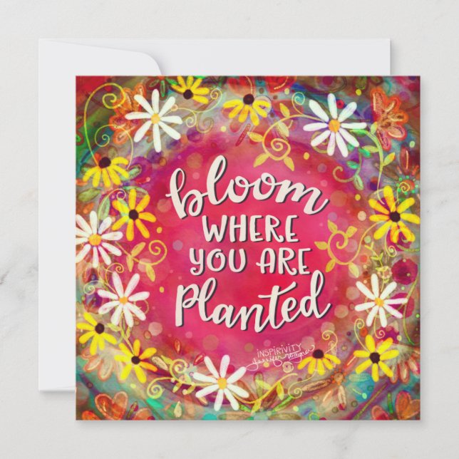 Carte De Correspondance "Fleur où vous êtes planté" Inspiritisme (Devant)