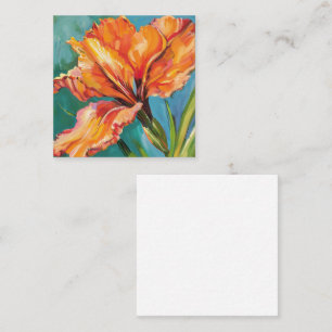 Carte De Correspondance Fleur rayonnante en orange