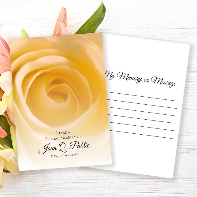 Carte De Correspondance Fleur Rose blanche Partager une mémoire funéraire (Créateur téléchargé)