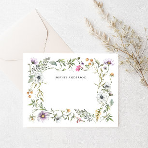 Carte De Correspondance Fleur sauvage botanique   Élégant