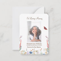 Fleur sauvage et papillon Prière funéraire mémorie