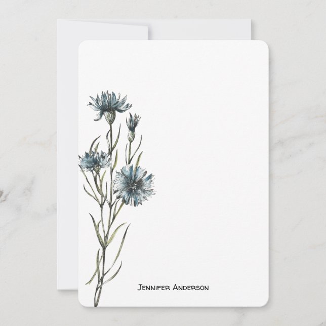 Carte De Correspondance Fleur sauvage Moderne Botanique Verdure Personnali (Devant)
