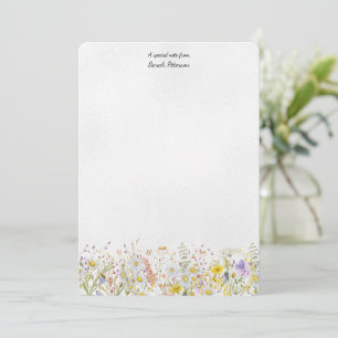 Carte De Correspondance Fleur Sauvage Moderne Florale Botanique Personnali
