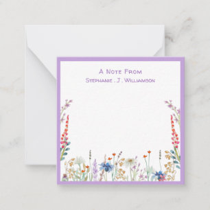 Carte De Correspondance Fleur sauvage personnalisée Une note de