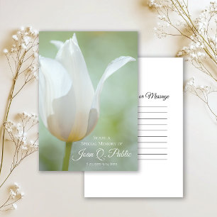Carte De Correspondance Fleur Tulip de printemps blanc Partager une mémoir