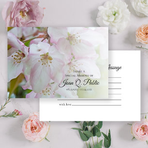 Carte De Correspondance Fleurs blanches et roses Partager un enterrement m