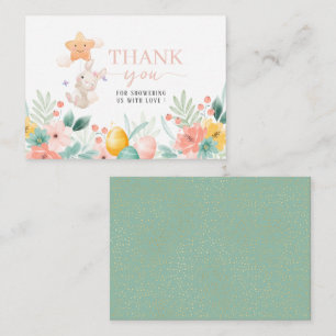 Carte De Correspondance Fleurs d'aquarelle brunch de pâques et chasse aux 